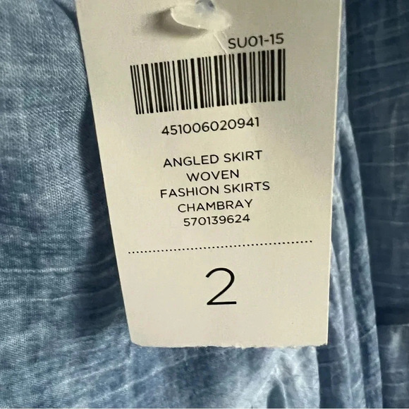 NWT Chico’s Chambray Angled Skirt 100% Cotton Blue Size 2 - Picture 11 of 16